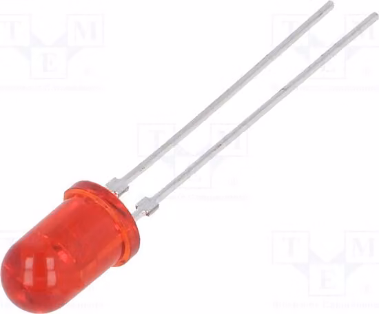 4 LED, 5mm, 28°, 10-50 mcd, rosso, 10 mA. Numero di uscite: 2. TLHR5200. Diodi LED a foro passante, 5mm, 2-3V