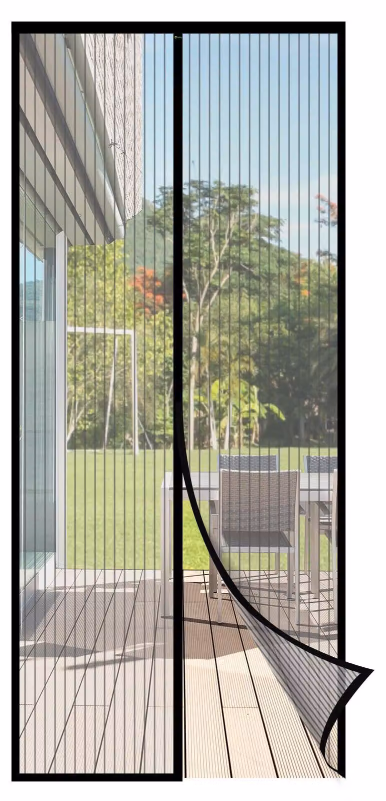 Zanzariera magnetica per porta-finestra, protezione dagli insetti, dimensioni 90x210 cm, senza foratura, magneti più potenti rispetto al modello classico, trasmette la luce, resistente allo strappo, resistente agli agenti atmosferici, duratura, con strisc