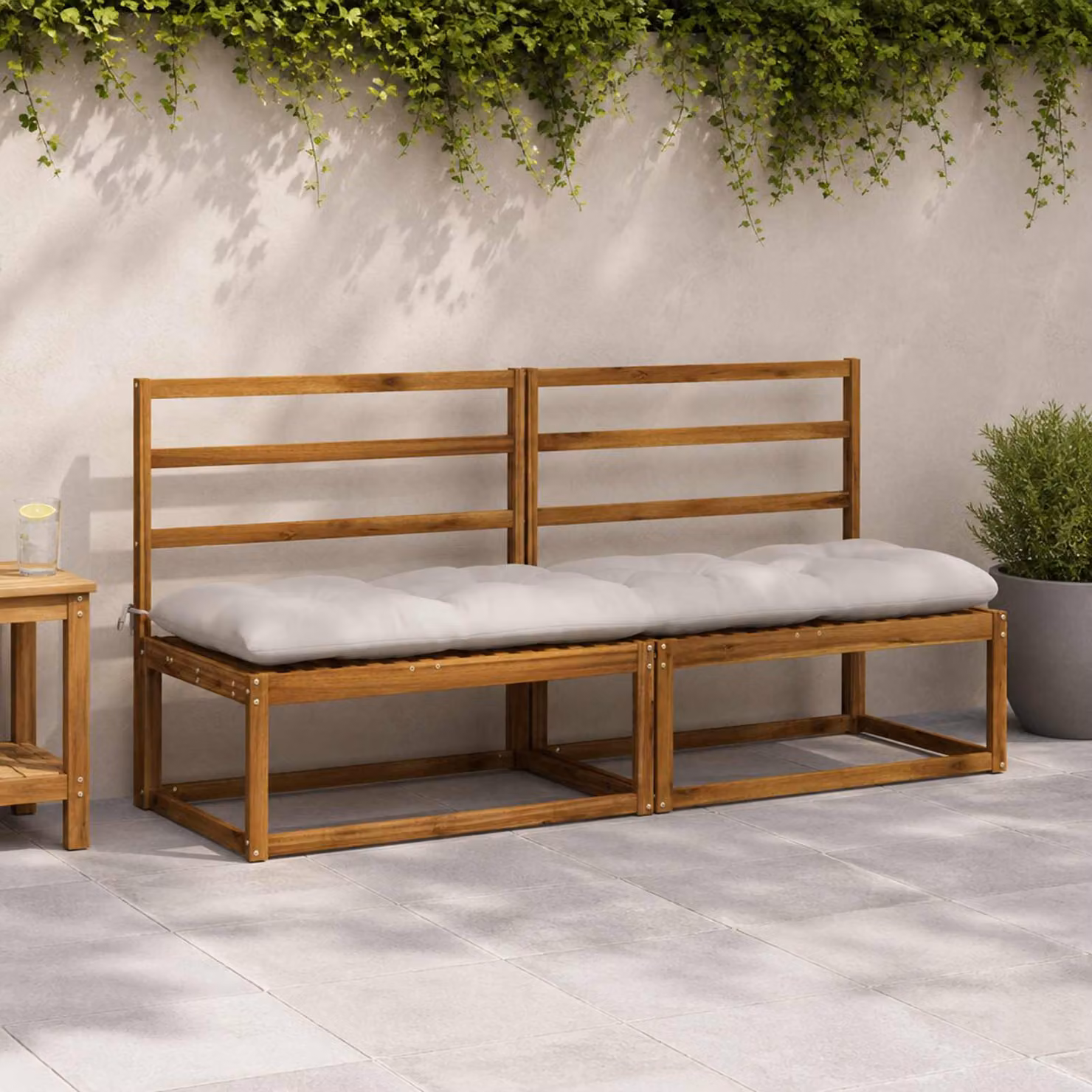 vidaXL Cuscino per panchina VIANEN 100% Poliestere Bianco