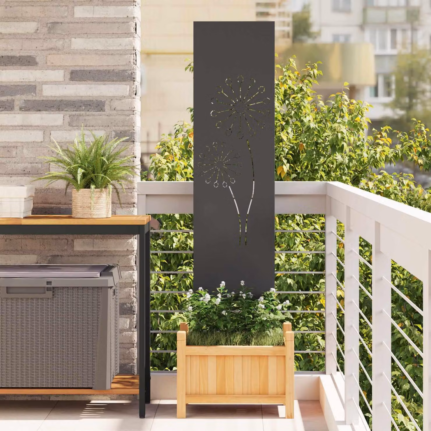Schermo per privacy in giardino Traforo Nero 32 x 140 cm