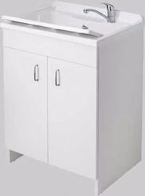 Mobile Lavatoio Compact Negrari con 2 Ante, Bianco, L60 x P60 x H85 cm