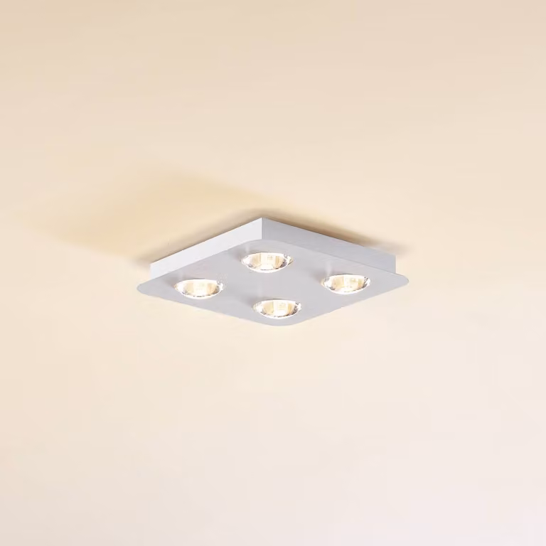 Plafoniera soffitto Jyla Lindby, dimmerabile, Bianco / Opale, Corridoio, Metallo, Moderno, Plafoniera