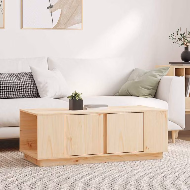 vidaXL Tavolino da Salotto in Legno di Pino Rustico Marrone L: 110 cm, P: 50 cm, H: 40 cm