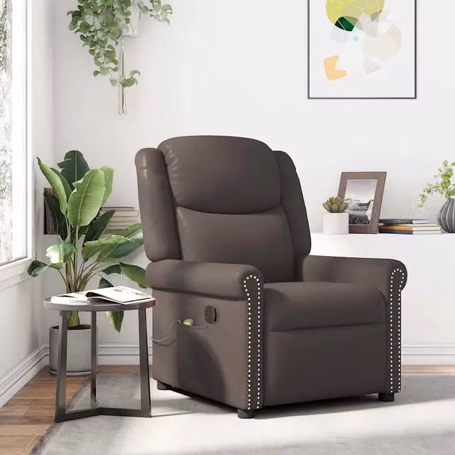 Poltrona Reclinabile Relax vidaXL in Similpelle Marrone con Braccioli e Regolazione Manuale