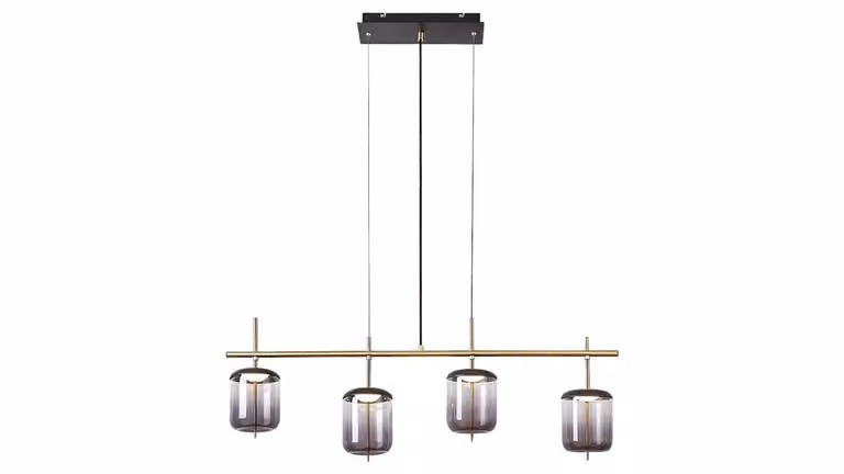 Lampada a sospensione Delice LED 24W nero, bronzo, vetro fumé LED
