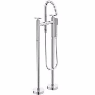 Miscelatore a due maniglie per vasca JOY NEO freestanding, maniglie incrociate cromo cromo