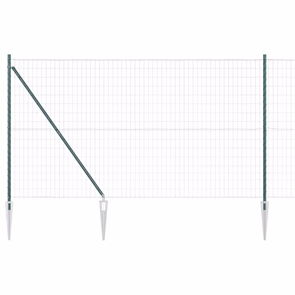 Recinzione vidaXL in acciaio rivestito in PVC verde per installazione interrata, L: 10 m, H: 1,5 m – 2