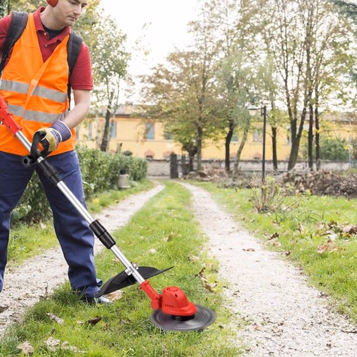 Tagliaerba elettrico senza fili - Motore brushless - Larghezza di taglio di 10 pollici - Attrezzo da giardino pieghevole
