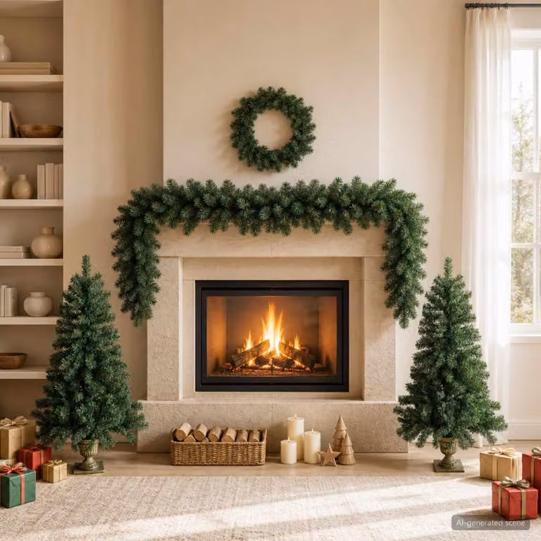 Set di mini albero di Natale, 120 cm, PVC, colore verde