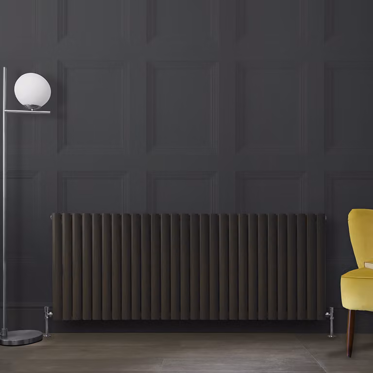 Radiatore di Design Orizzontale  Grigio (Carbon Grigio) -  635mm x 1647mm - Pannello Singolo  - Revive