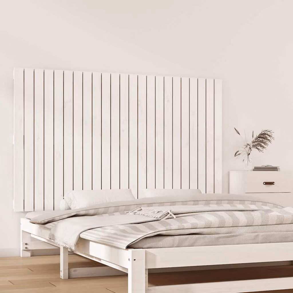 Testiera da parete vidaXL in legno massello di pino bianco L: 147 cm, P: 3 cm, H: 90 cm