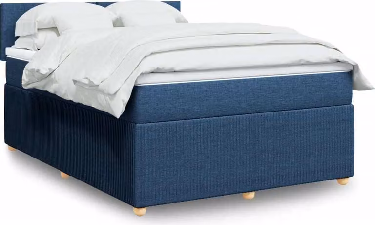 Maison Exclusive - Letto boxspring con materasso blu 140x200 cm Tessuto