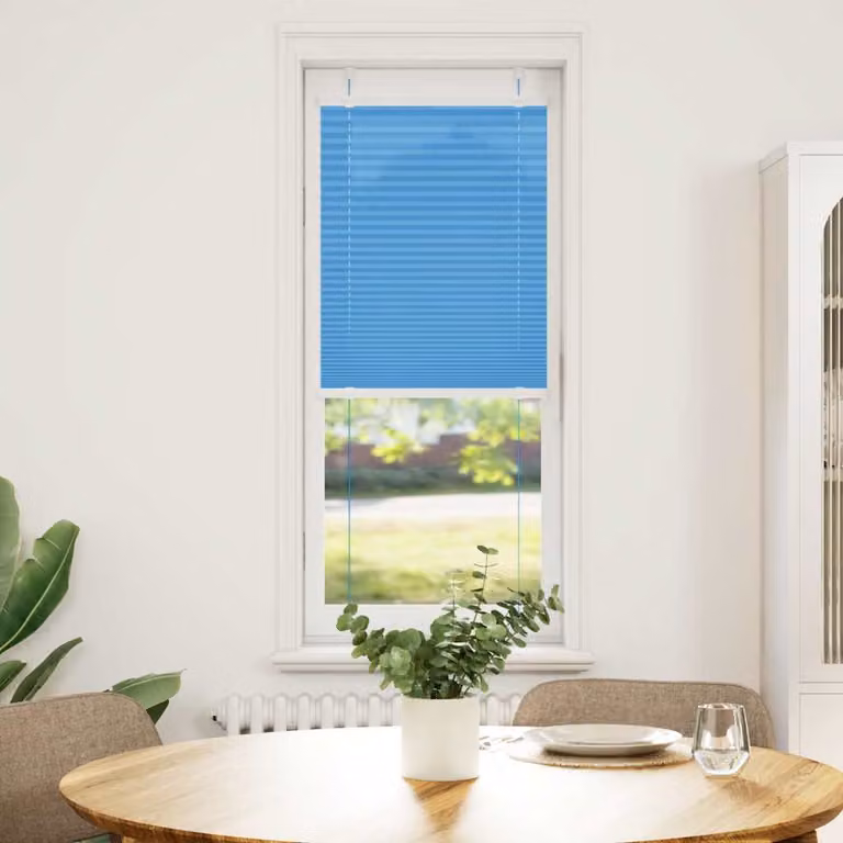 vidaXL Tenda Plissettata Blu 40x100 cm Larghezza Tessuto 39,4 cm