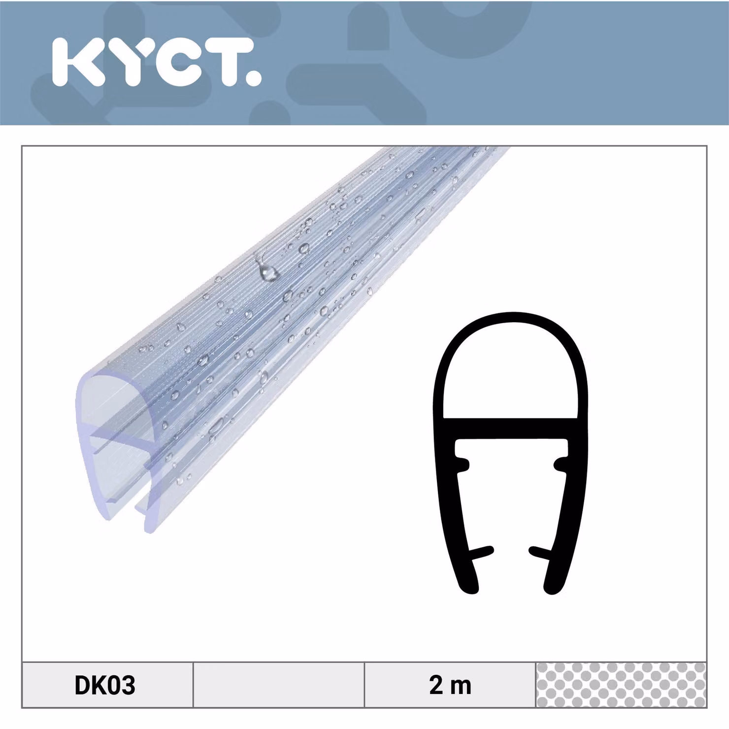 Guarnizione per doccia 6-7 mm, vetro 10 x 2 m – Guarnizione di ricambio in PVC per porta doccia, guarnizione per cabina doccia DK03