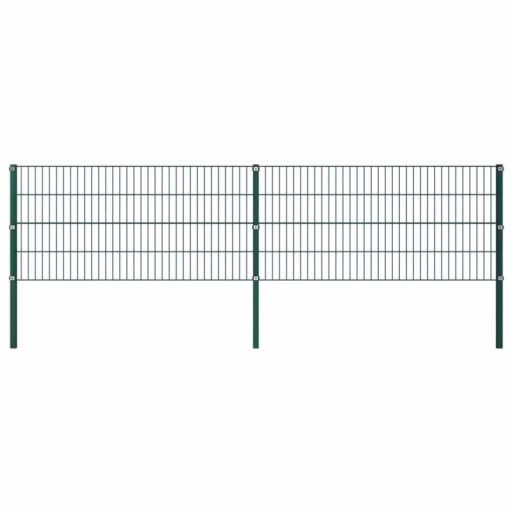 Maison Exclusive - Elemento di recinzione con palo in ferro 349 x 80 cm verde