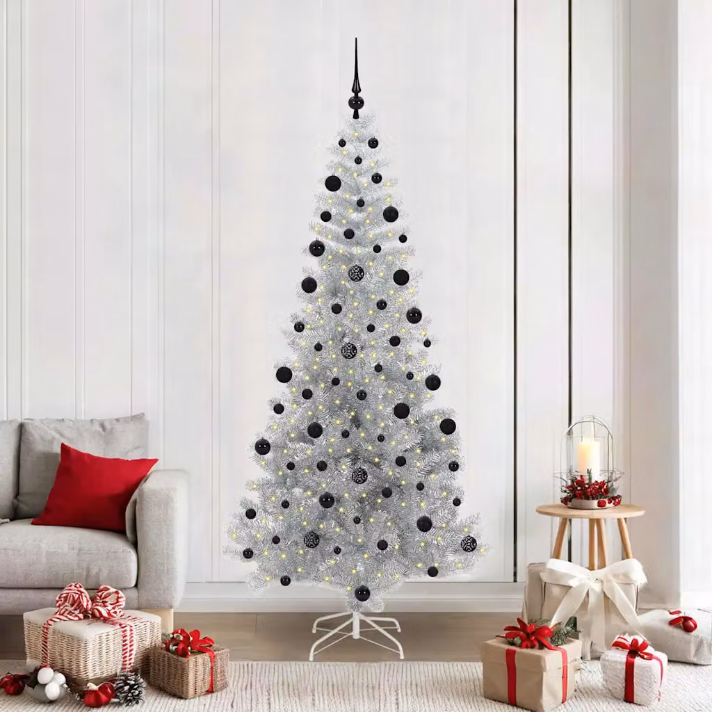 vidaXL Albero di Natale Argento 210 cm PET