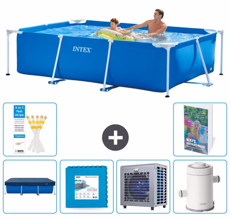Piscina fuori terra rettangolare - 260x160x65 cm - composta da 5 elementi, modello S116