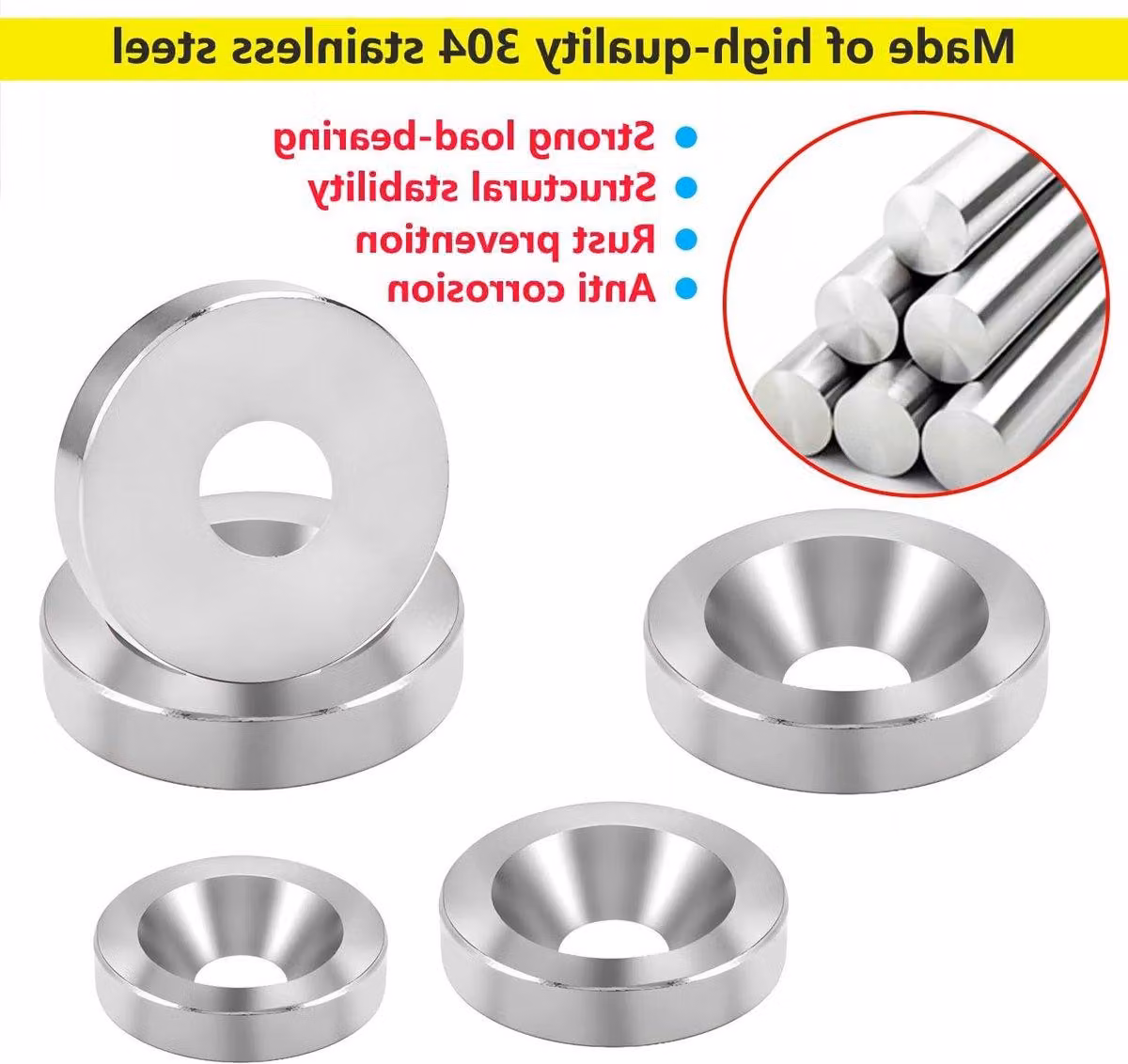 Rondelle di sottofondo - Acciaio inossidabile, testa bombata - M8 x 25 x 5 mm - Resistenti e stabili - Adatte per il settore della meccanica - Confezione da 10 pezzi