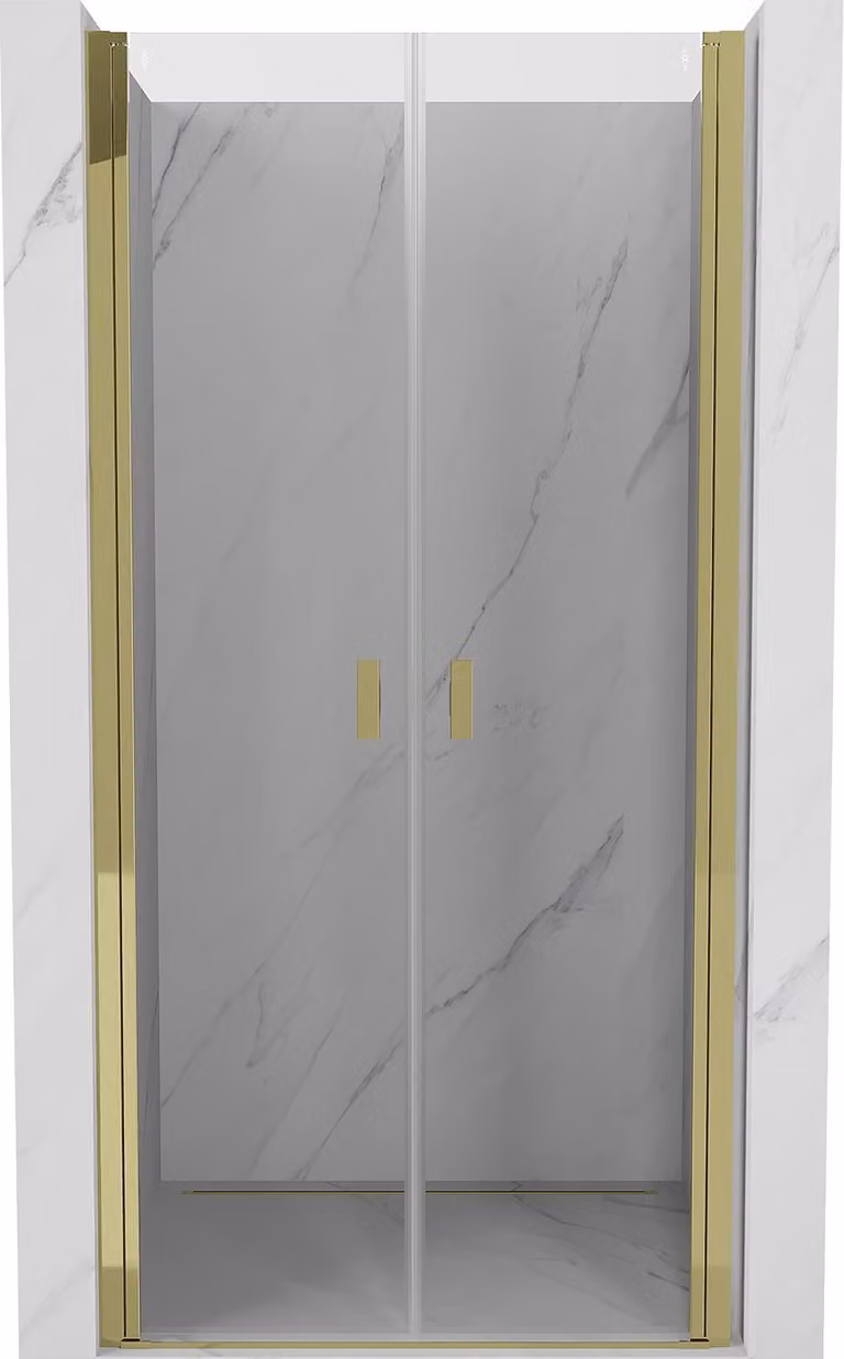 Mexen Mist porta doccia a battente 100 cm, trasparente, dorata - 8A7-100-000-50-00
