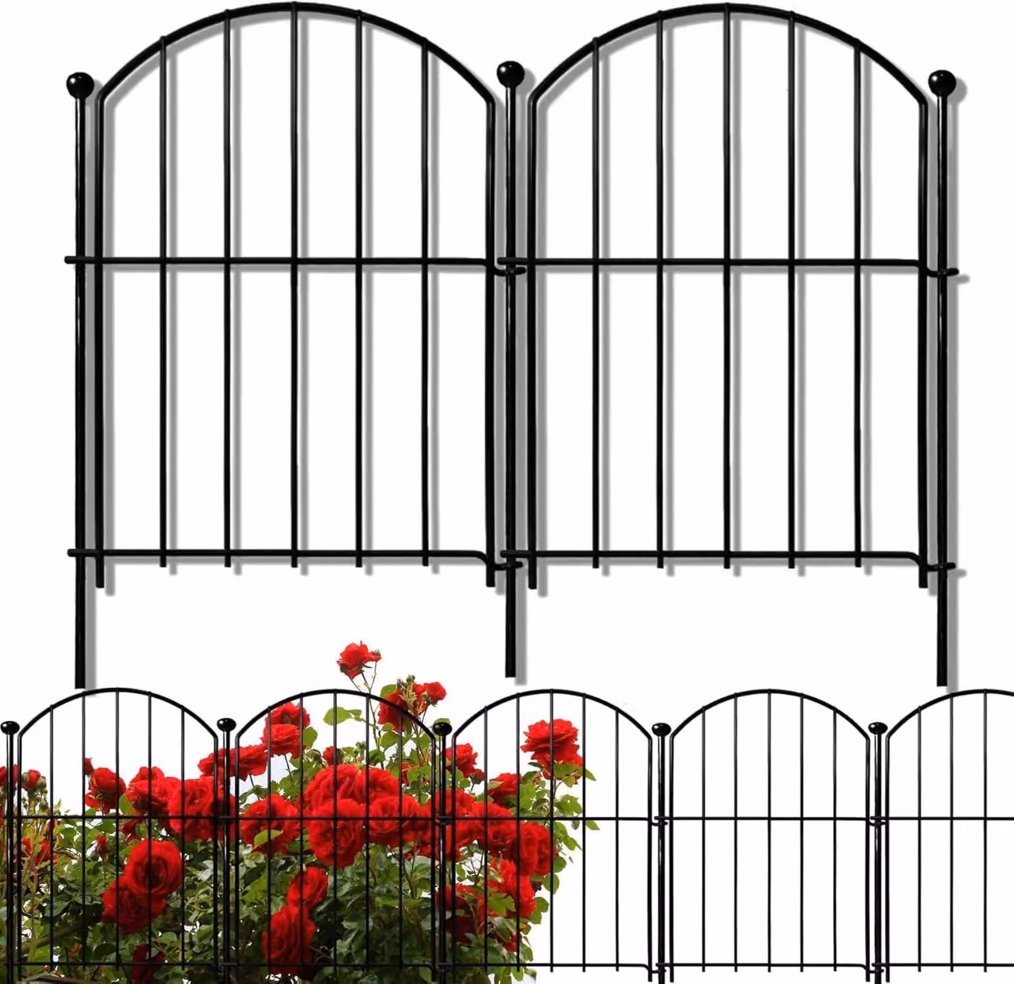 Set di 10 pannelli in metallo decorativo per recinzione da giardino