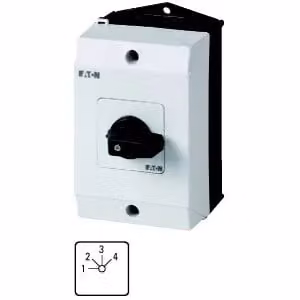 Interruttore a gradini Eaton, T0, 20 A, montaggio a plafone, 4 moduli, contatti: 8, 45°, con scatto, senza posizione zero, 1-4, n. di riferimento 15138 222482