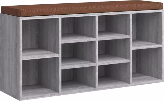 Panca portascarpe Sonoma 103 x 30 x 48 cm legno ingegnerizzato grigio 02_0010935