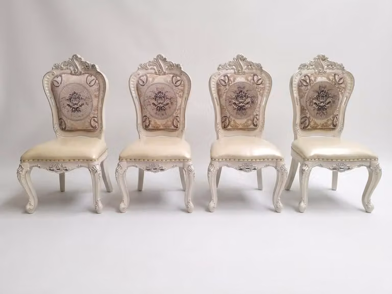 Sedie beige, set di 4 sedie, set moderno per sala da pranzo, sedie per sala da pranzo