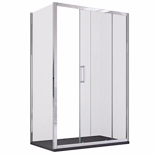 Box Doccia Angolare 2 Lati H195 Scorrevole Vetro 6mm AGATINA - Misura 70x14