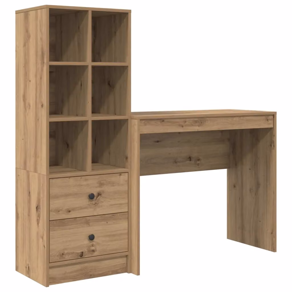 Scrivania moderna con scaffale vidaXL in rovere marrone L: 135,5 cm, P: 40 cm, H: 127 cm – 2