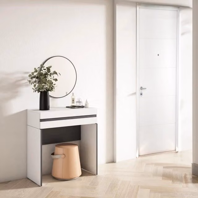 Tavolo da toeletta moderno SKRAUT HOME bianco con cassetto L/P/H: 70 x 35 x 75 cm