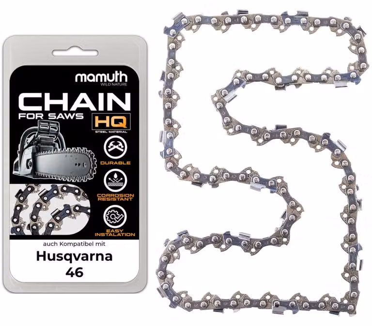 Catena per motosega, lunghezza 40 cm, spessore 1,5 mm, passo 0,325", 66 maglie, compatibile con Husqvarna 46