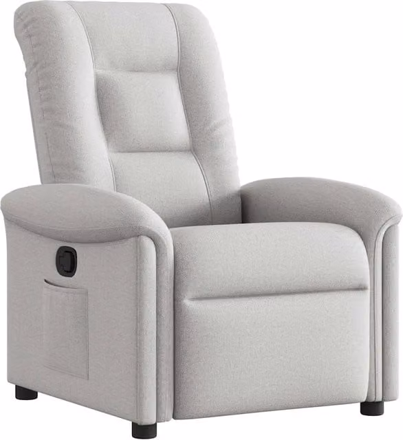 Poltrona | Sedia Relax Reclinabile in Tessuto Grigio Nuvola