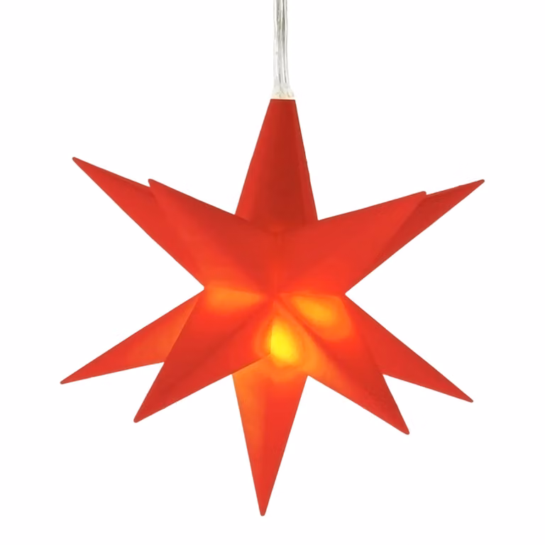 Stella LED 3D con 2 LED e timer - colore: rosso