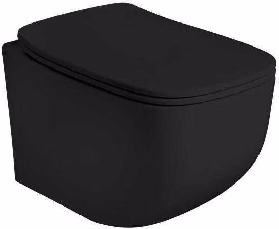 Wc rimless sospeso in Vetroceramica nero opaco | Mozart