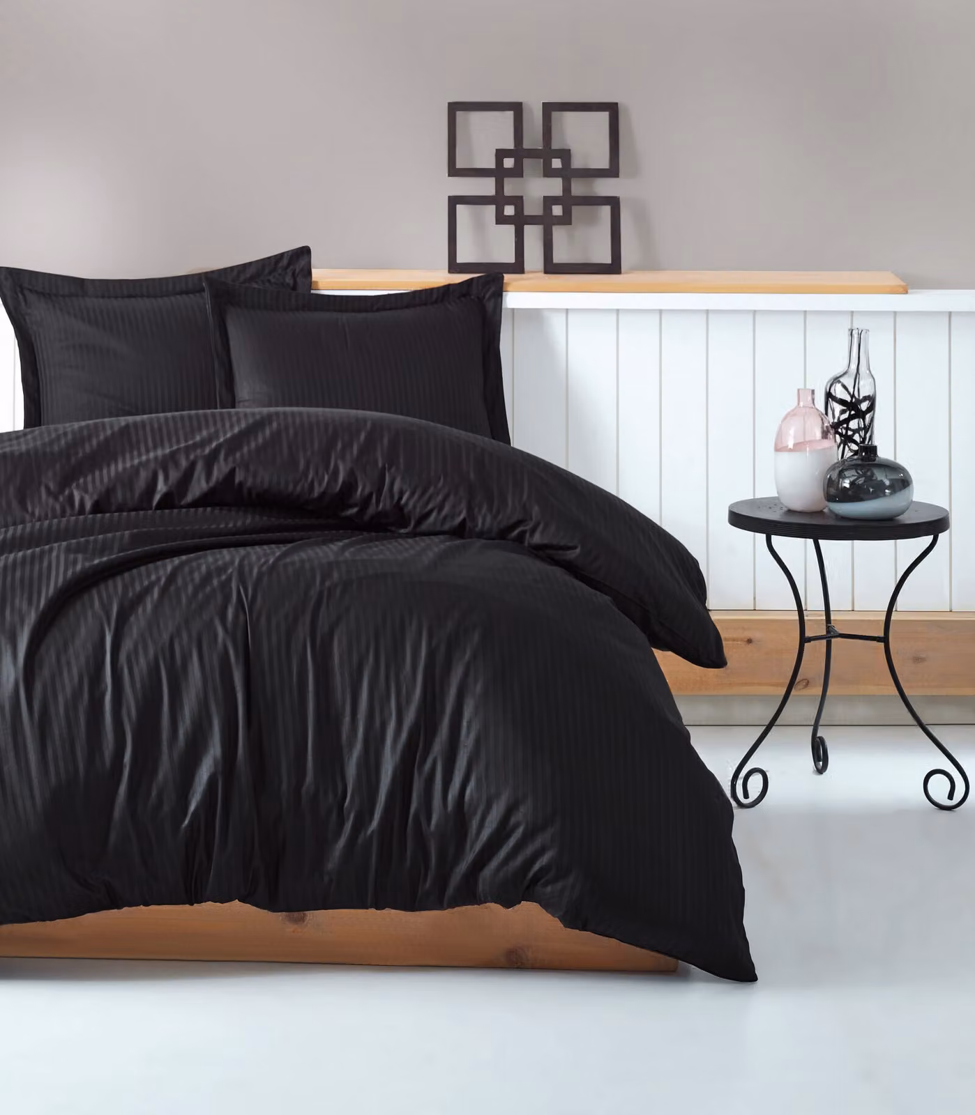 L'Essentiel Linge de Maison, Stripe- CTN3496, nero, piumino, 100% cotone sateen