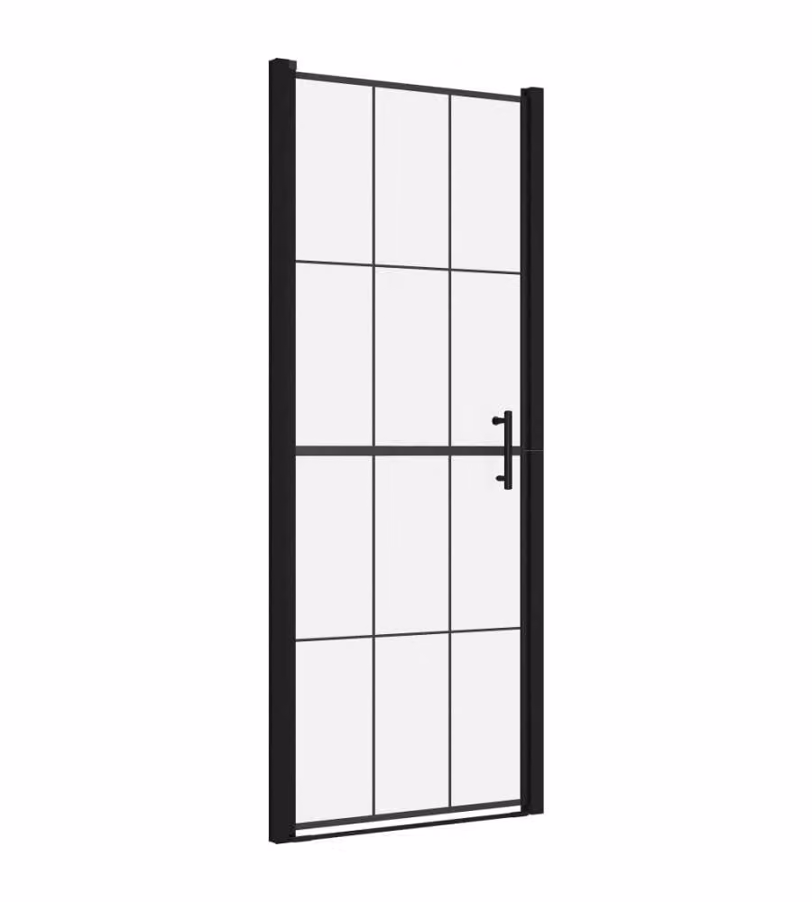 Porta per doccia in vetro temperato vidaXL, L: 81 cm, H: 195 cm, Nero – 2