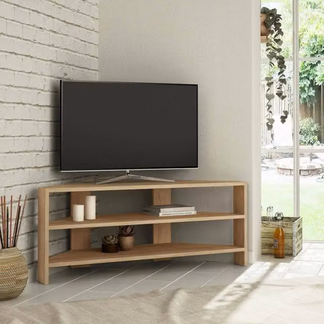 Mobile porta TV Centauro DMORA in legno color quercia, credenza moderna per soggiorno L: 114 cm, P: 36 cm, H: 45 cm