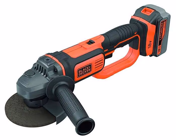 Smerigliatrice angolare BLACK+DECKER BCG720M1-QW, batteria agli ioni di litio da 18V 4Ah, disco da 125mm