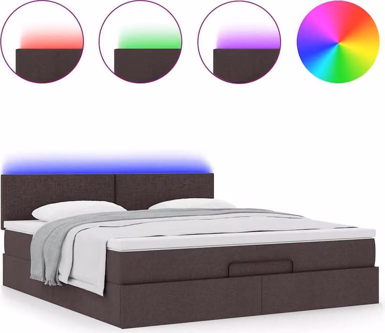 Struttura Letto Pouf con Materasso 160x200 cm in Tessuto