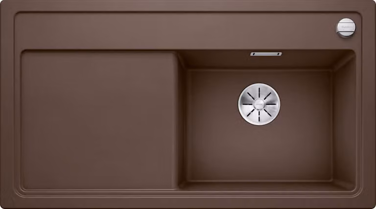 Lavello in Silgranit PuraDur color perla, dimensioni 75,5x46x25 cm