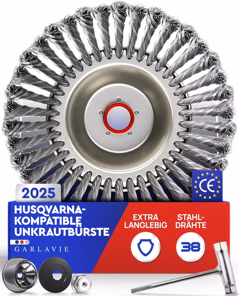 Spazzola per la rimozione di erbacce e muschio, compatibile con motoseghe Husqvarna, foro da 25,4 mm – confezione da 1 pezzo