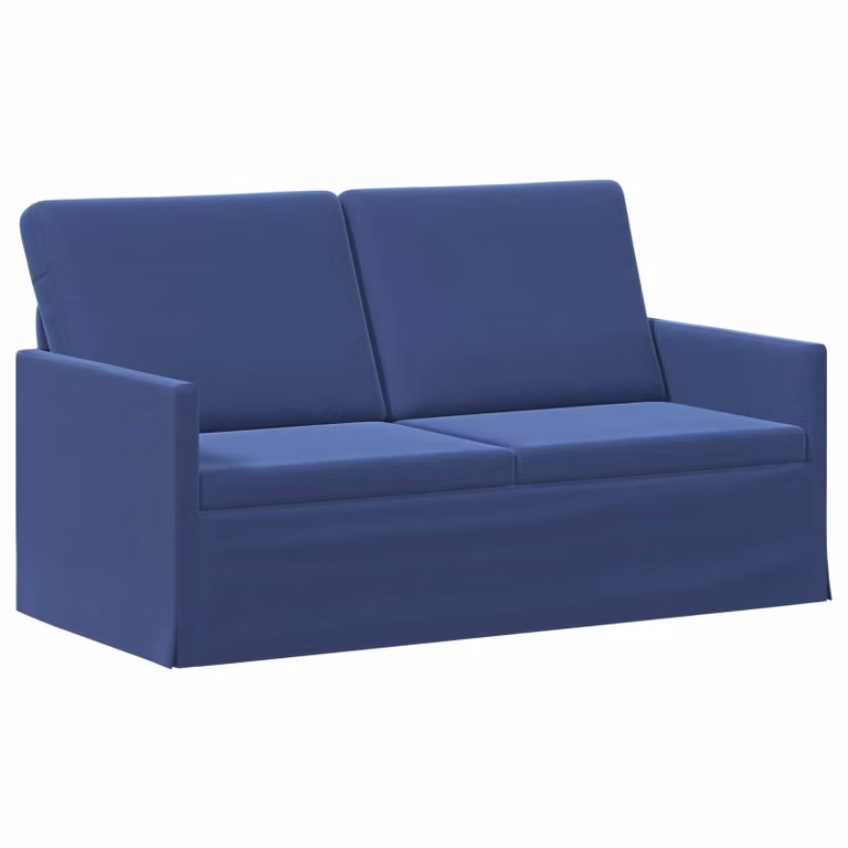 Divano a 2 posti vidaXL in velluto blu con struttura in metallo, L 150 x P 81 x H 82 cm