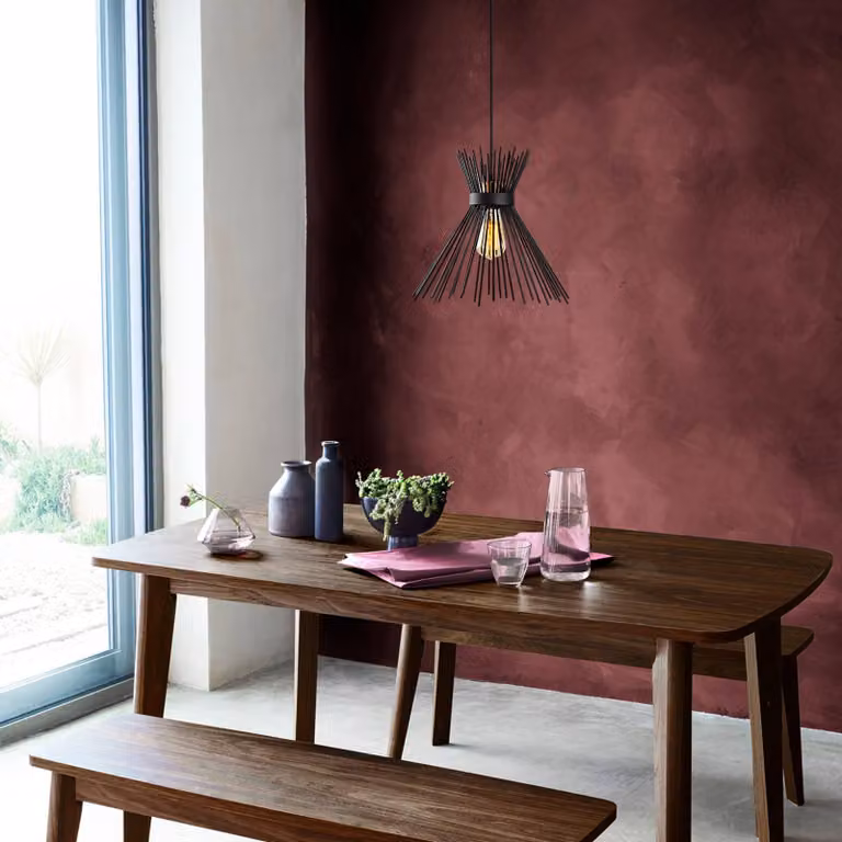 Lampada a sospensione Kirpi 3081 Opviq, dimmerabile, Nero, Soggiorno / Sala da pranzo, Metallo, Moderno, Lampada a sospensione