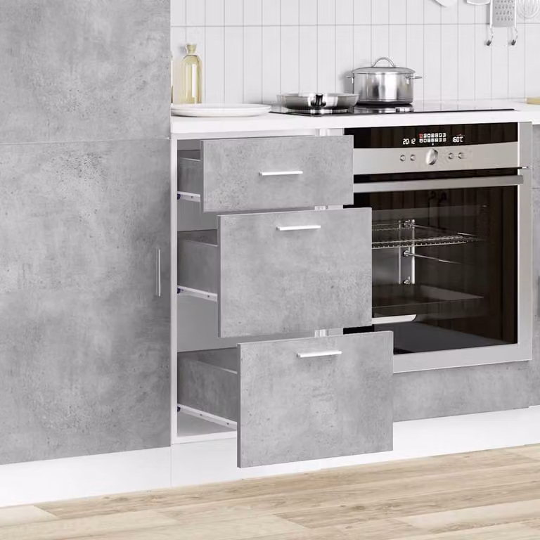 Armadio inferiore da cucina Lyon vidaXL, colore grigio, L 40 cm x P 46 cm x H 81,5 cm