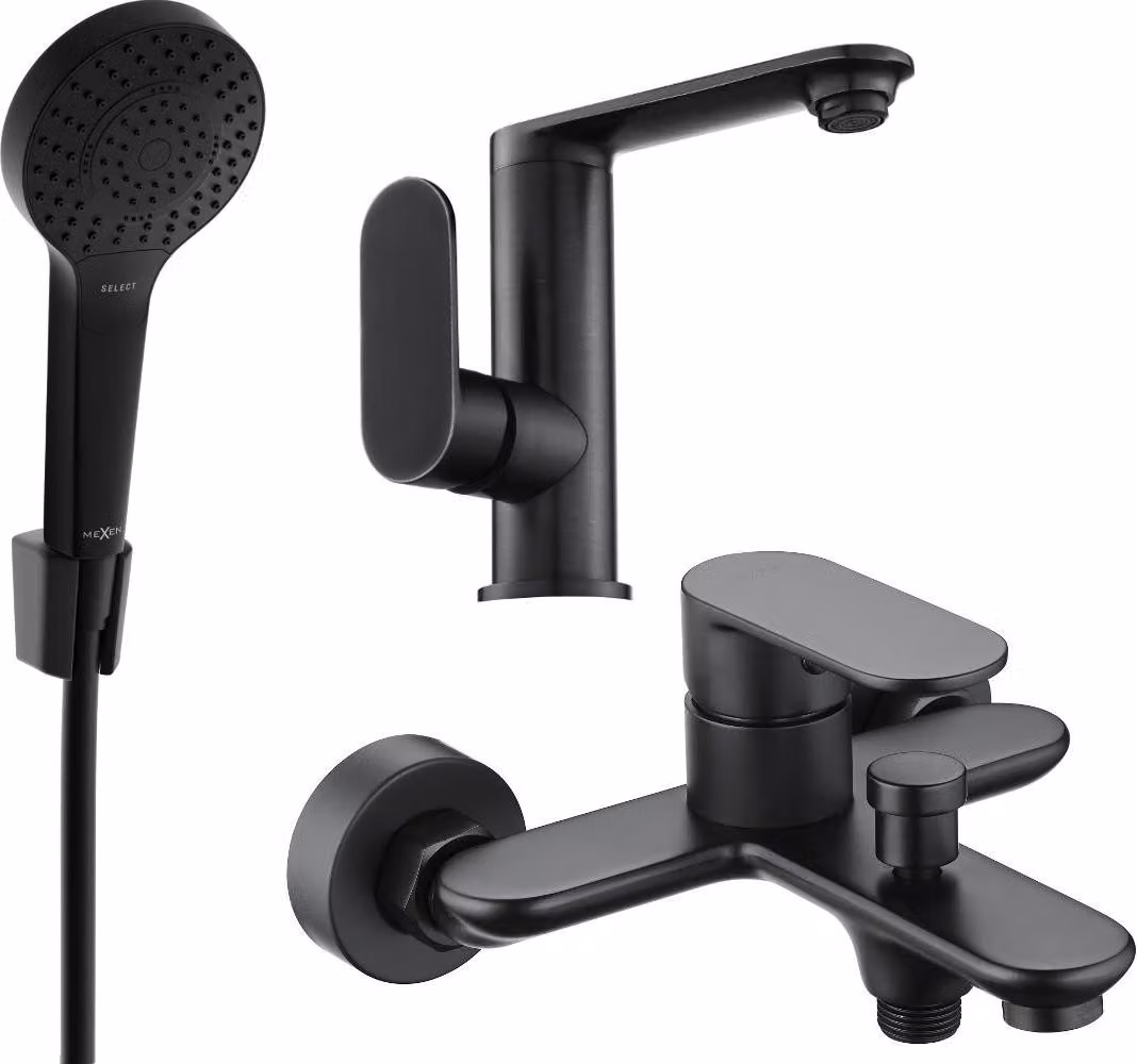 Mexen Milo R05 set da bagno, nero - 713053R05-70