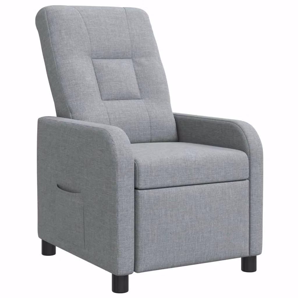 Poltrona reclinabile relax in tessuto grigio con braccioli e struttura moderna – 2