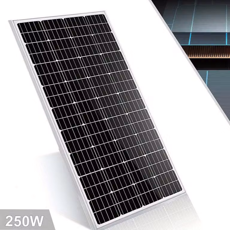 Pannello solare - Pannello fotovoltaico - Cella solare - Modulo solare - Modulo fotovoltaico - Potenza elevata: 250W - Struttura in alluminio