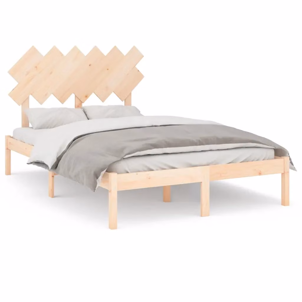 Letto Giroletto vidaXL in Legno Massello di Pino Beige L 120 x P 200 cm – 2