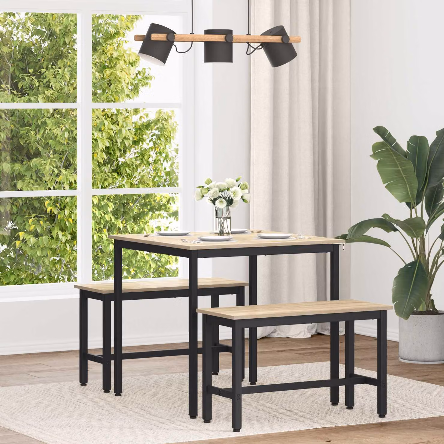 Maison Exclusive - Tavolo da pranzo, 80 x 80 x 75 cm, struttura in legno, finitura Sonoma