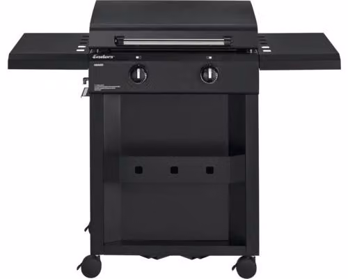 Barbecue a gas Planchagrill Enders AMARO a 2 fuochi, con ripiano, termometro integrato nel coperchio, tavolino laterale ribaltabile e griglia in acciaio inossidabile